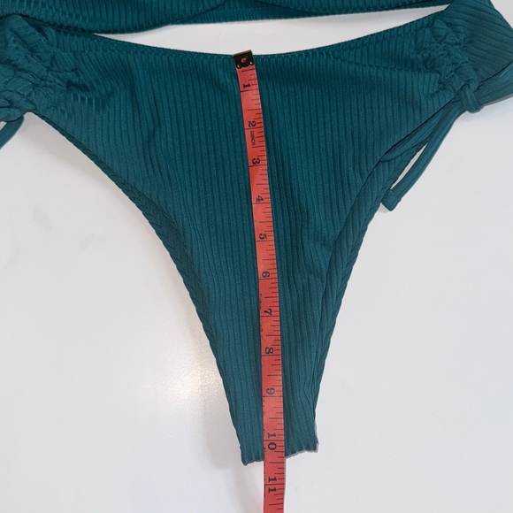 Zaful Ribbed Bikini Size Small US Size 4 Dark Teal - Picture 3 of 15